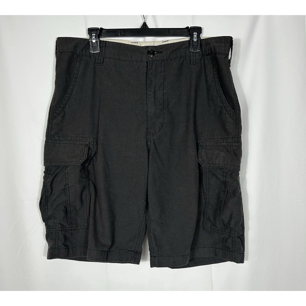 Vintage OTB Mens Cargo Shorts Size 36 Black Y2K Distressed Baggy Skater‎ Grunge